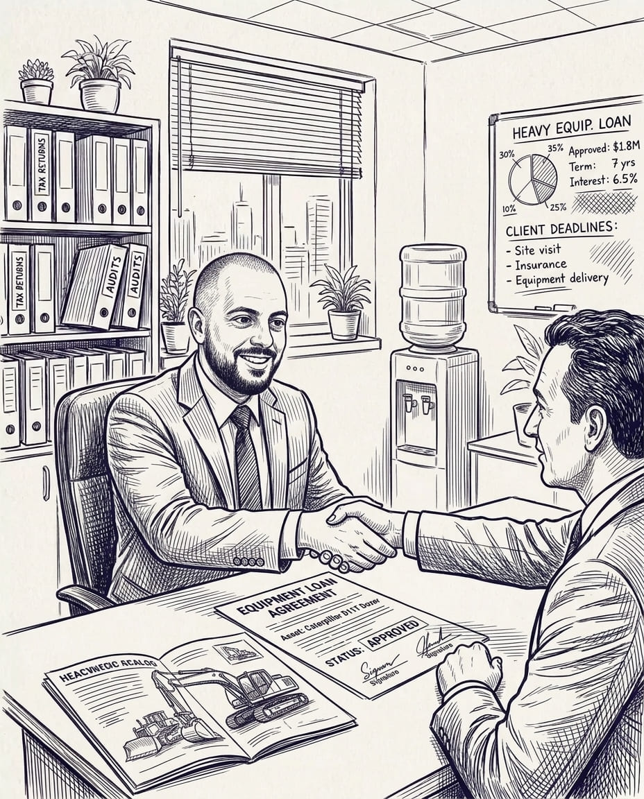 Numerix finance specialist helping a Sydney business owner secure a business loan and equipment finance