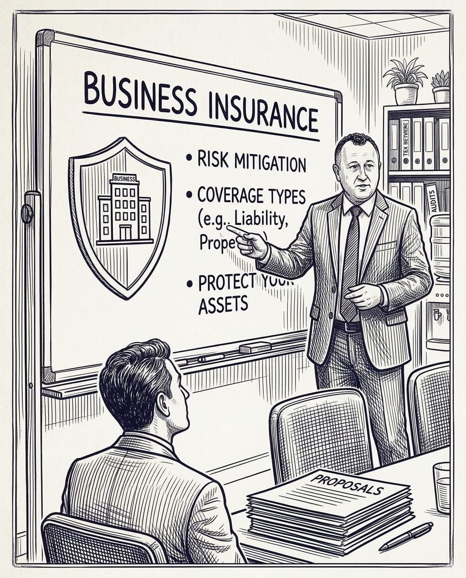 Numerix risk advisor helping a Sydney business owner choose business insurance cover
